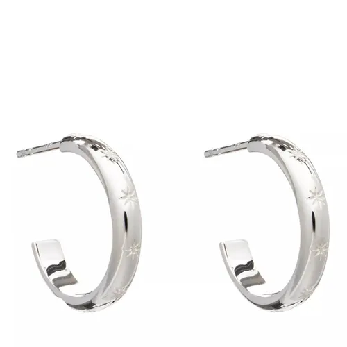 Rachel Jackson London Earrings - Star Studded Medium Hoops - silver - Earrings for ladies