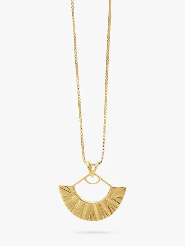 Rachel Jackson London Medium Deco Fan Necklace, Gold - Gold - Female
