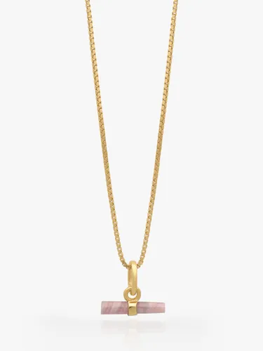 Rachel Jackson London Mini Rose T-Bar Necklace, Gold - Gold - Female