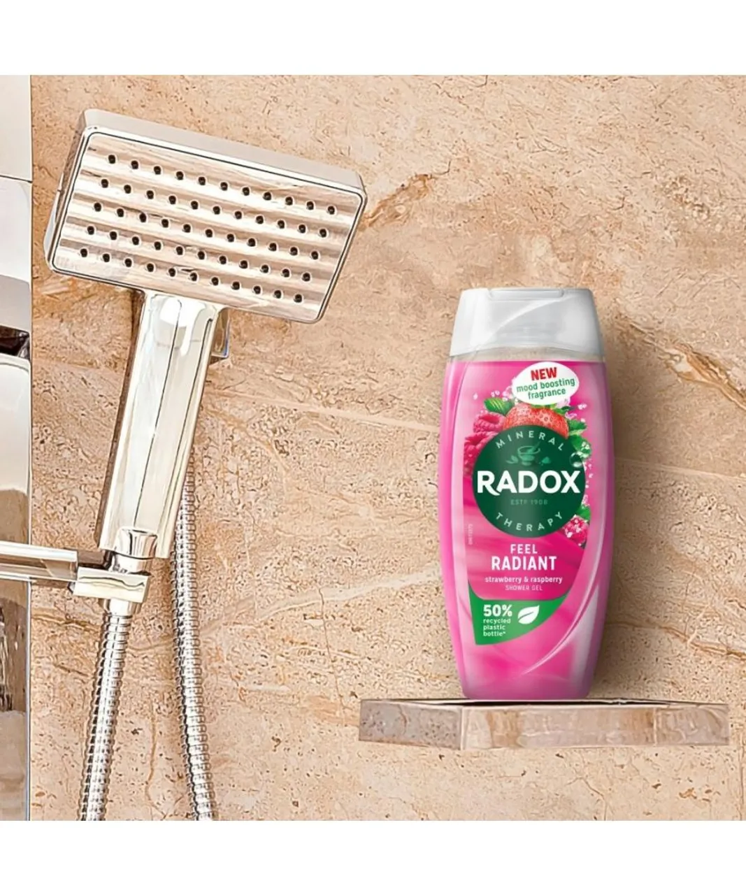 Radox Unisex Feel Radiant Shower Gel with Strawberry and Raspberry Fragrance 225ml, 3pk - NA - One Size
