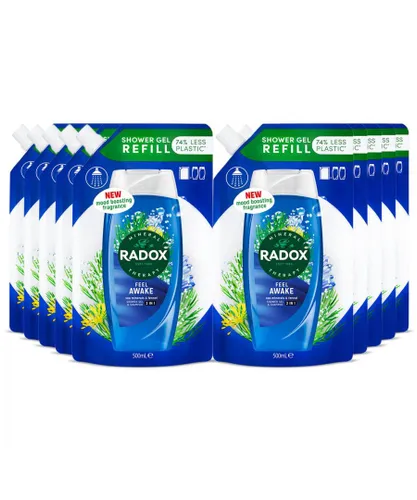 Radox Unisex Mineral Therapy 2-in-1 Shower Gel Refill Pouch Feel Awake 500ml, 10 Pack - NA - One Size