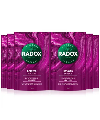 Radox Womens Bath Salts Detoxed Therapy, Acai Berry, 6 Packs of 900g - NA - One Size