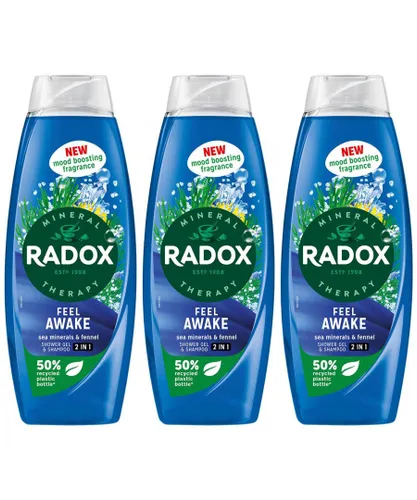 Radox Womens Body Wash & Shampoo 2in1 Feel Awake Men with Fennel & Sea Minerals 675ml, 3 Pack - NA - One Size