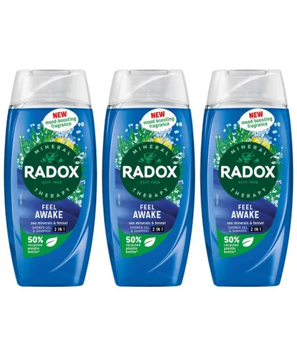 Radox Womens Body Wash & Shampoo 2in1 Feel Awake with Fennel & Sea Minerals, 225ml, 3 Pack - NA - One Size