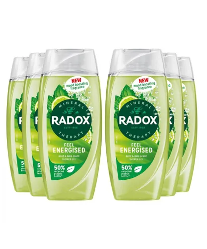 Radox Womens Mineral Therapy Shower Gel Feel Energised with Mint & Lime Scent, 225ml, 6 Pack - NA - One Size