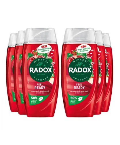Radox Womens Mineral Therapy Shower Gel Feel Ready w/ Pomegranate&apple Scent, 225ml, 6 Pack - One Size