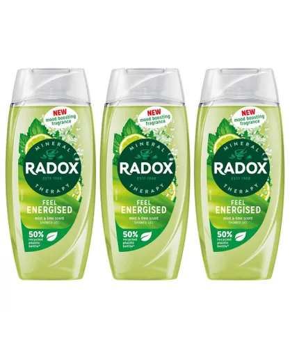 Radox Womens Mineral Therapy Shower Gel Feel Revived w/ Mandarin&apricot Scent, 225ml, 3 Pack - NA - One Size
