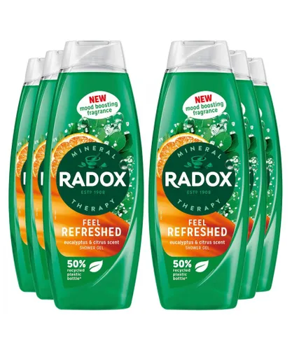 Radox Womens Shower Gel Feel Refreshed With Eucalyptus & Citrus Scent 675 ml, 6 Pack - NA - One Size