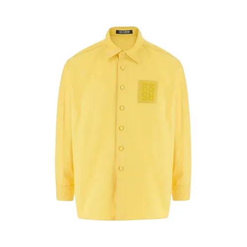 Raf Simons , Yellow Shirts with Logo Patch ,Yellow male, Sizes: