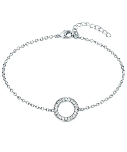 Rafaela Donata Womens Bracelet sterling silver embellished with swarovski crystals white - Size 20 cm