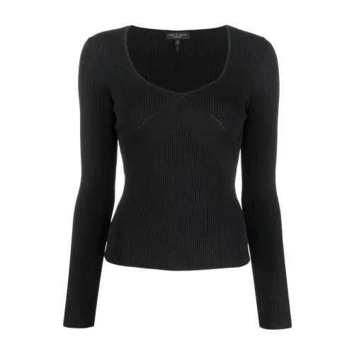 Rag & Bone , Asher long sleeve sweater ,Black female, Sizes:
