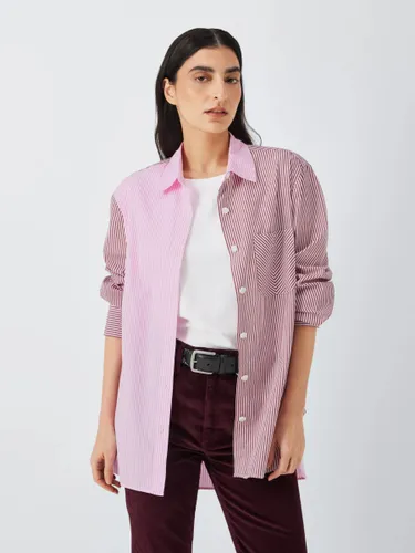 rag & bone Maxine Colour Block Stripe Shirt, Pink/Multi - Pink/Multi - Female