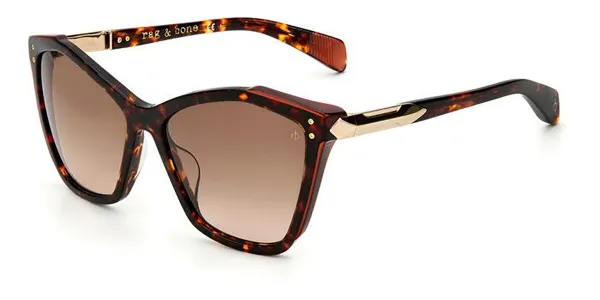 Rag & Bone RNB1045/G/S GPH/HA Women's Sunglasses Tortoiseshell Size 57