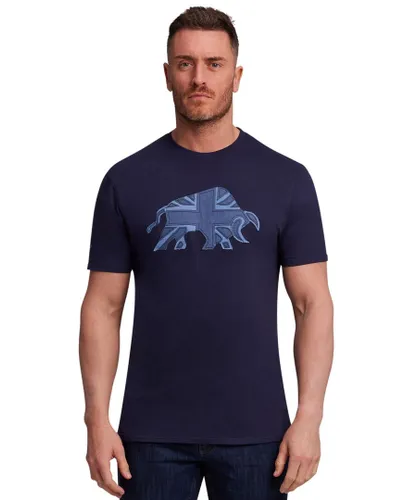 Raging Bull Mens Big & Tall Denim T-shirt - Navy Cotton