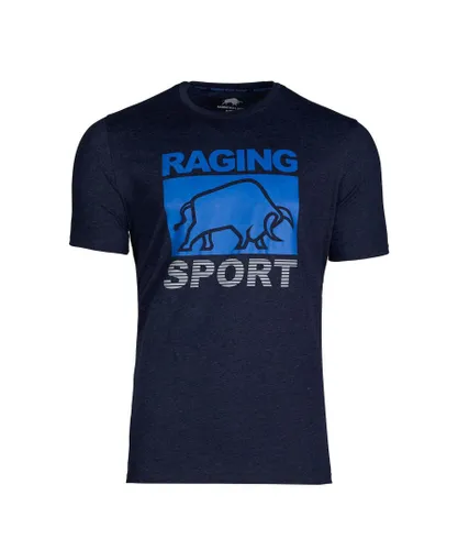 Raging Bull Mens RB Sport Casual T-Shirt - Navy Cotton