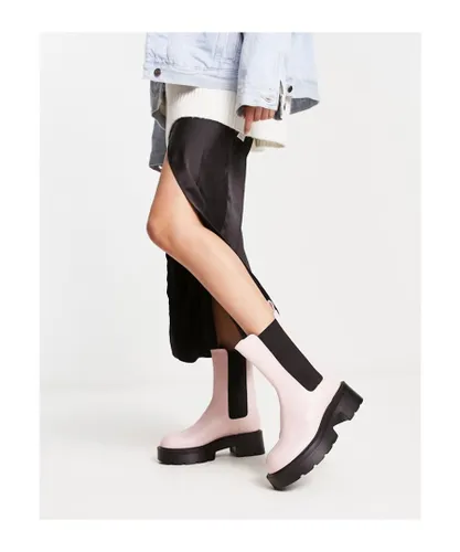 Raid Womens Delphine chunky ankle boots in pale pink