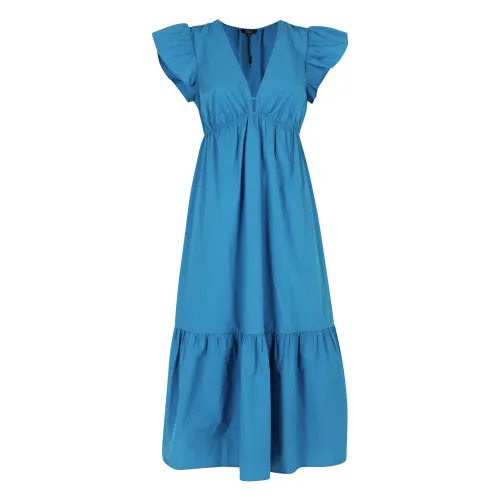 Rails , Empire Waist Flare Sleeve Dress ,Blue female, Sizes: