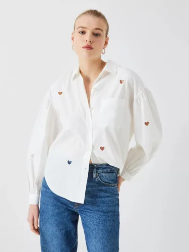 Rails Janae Eyelet Heart Cotton Shirt, White - White - Female