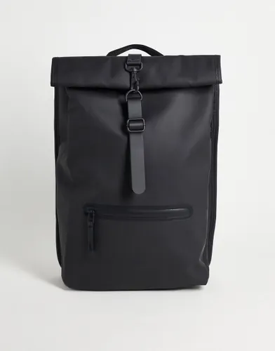 Rains 13160 unisex waterproof roll top backpack in black