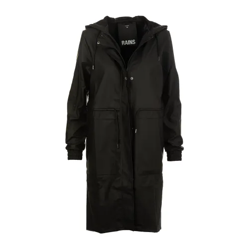 Rains , Black Waterproof Parka Jacket ,Black female, Sizes: