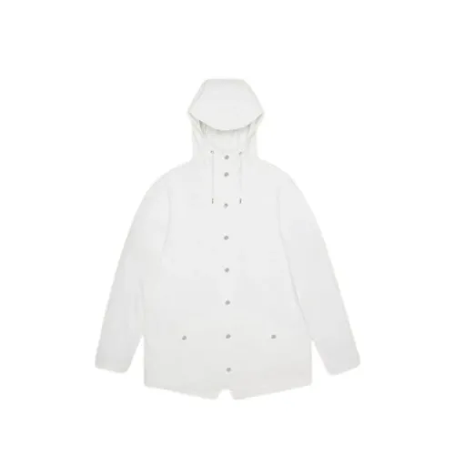 Rains , Contemporary Unisex Waterproof Jacket ,White female, Sizes: