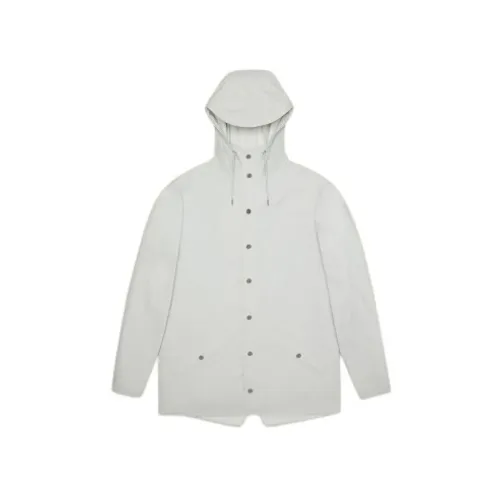Rains , Contemporary Unisex Waterproof Jacket ,White male, Sizes: