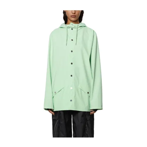 Rains , Contemporary Waterproof Rain Jacket ,Green unisex, Sizes: