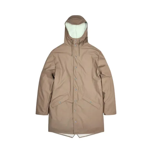 Rains , Long Jacket - Waterproof Unisex Design ,Brown male, Sizes: