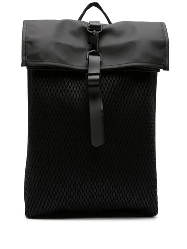 Rains mini Rolltop Rucksack Mesh waterproof backpack - Black