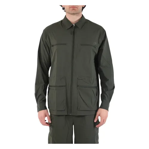 Rains , Nylon Ripstop Overshirt Jacket for Men ,Green male, Sizes: