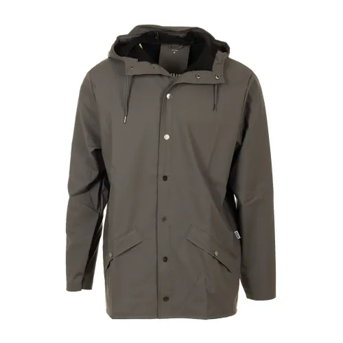 Rains , Short Waterproof Coat Grey ,Gray male, Sizes: