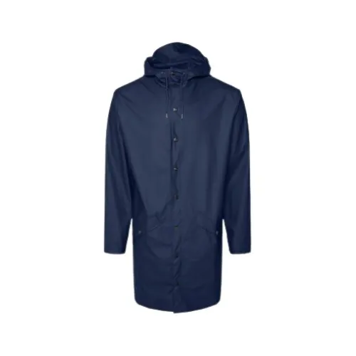 Rains , Stylish Waterproof Long Jacket ,Blue female, Sizes: