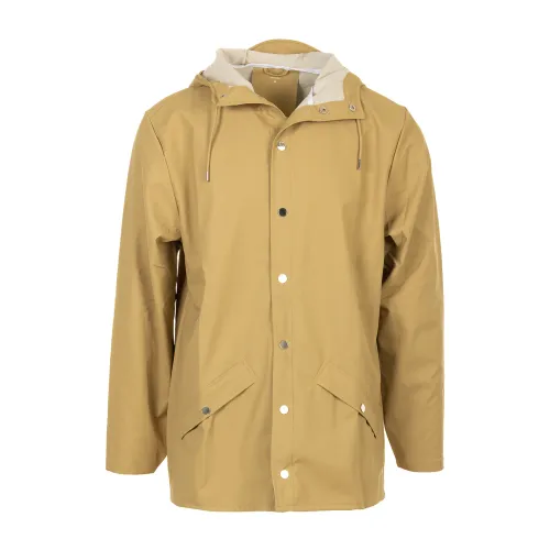 Rains , Stylish Waterproof Rain Jacket for Men ,Beige male, Sizes: