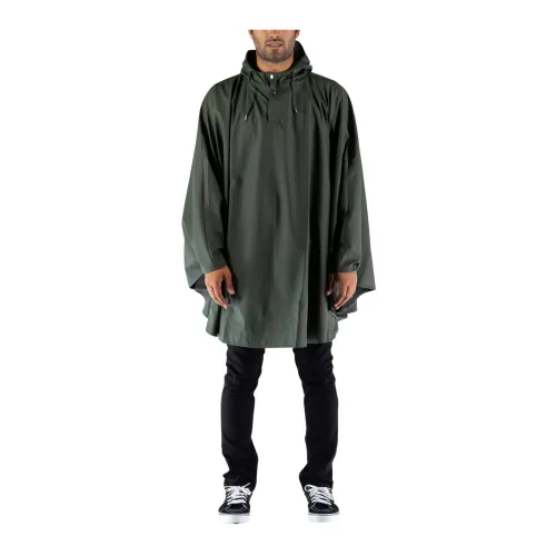 Rains , Waterproof Rain Poncho ,Green male, Sizes: