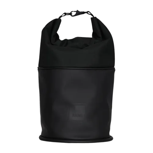 Rains , Waterproof Rolltop Backpack with Multi-functional Straps ,Black unisex, Sizes: ONE SIZE