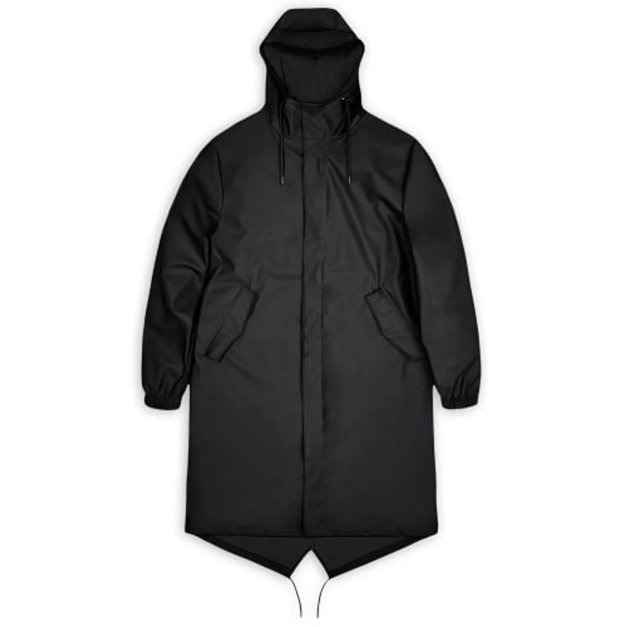 Rains Womens Black Fishtail Parka Jacket