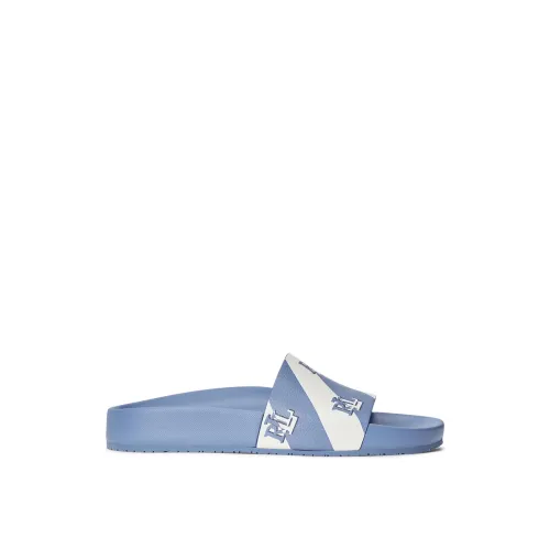 Ralph Lauren , Audrina Logo Slides Sandals ,Blue female, Sizes: