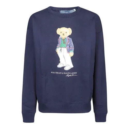 Ralph Lauren , Bear Print Sweatshirt ,Blue female, Sizes: