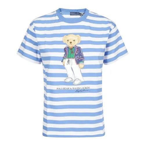 Ralph Lauren , Bear Print T-Shirt ,Blue female, Sizes: