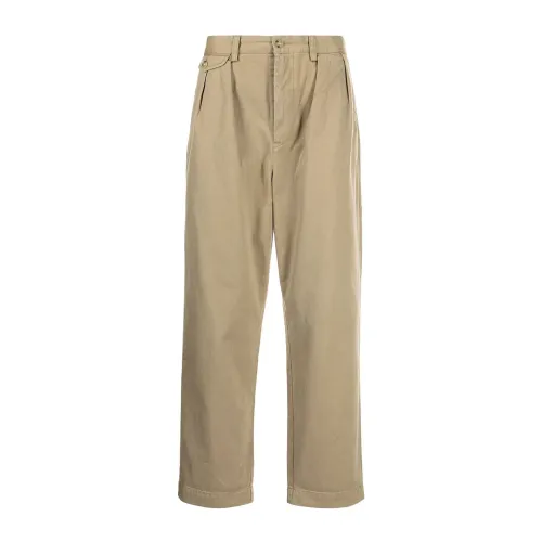 Ralph Lauren , Beige Cotton Pleat-Detail Trousers ,Beige male, Sizes: