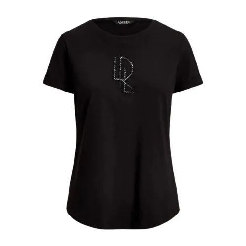 Ralph Lauren , Black Cotton Logo T-shirt ,Black female, Sizes: