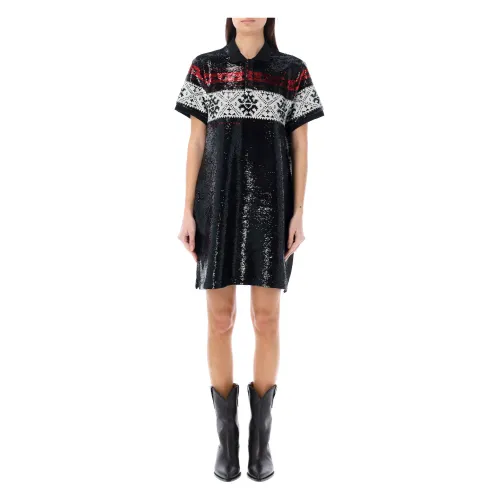 Ralph Lauren , Black Nordic Sequin Mini Dress ,Black female, Sizes:
