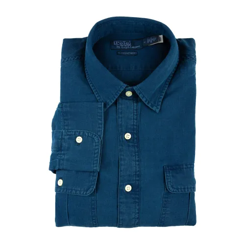 Ralph Lauren , Blue Button-Up Shirts ,Blue male, Sizes: