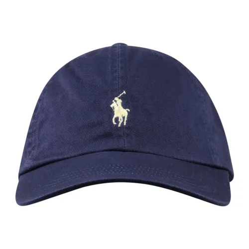 Ralph Lauren , Blue Cotton Hat with Pony Logo ,Blue unisex, Sizes: