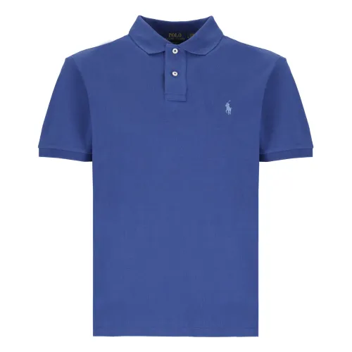 Ralph Lauren , Blue Cotton Polo Shirt with Pony ,Blue male, Sizes: