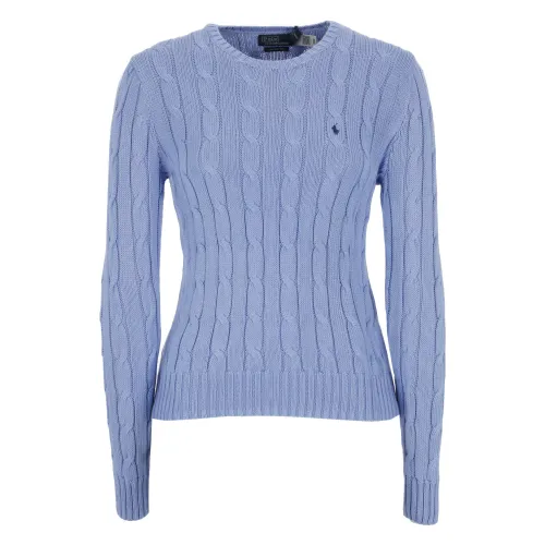 Ralph Lauren , Blue Cotton Sweater with Iconic Pony Logo ,Blue female, Sizes: