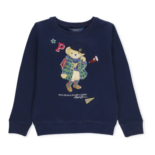 Ralph Lauren , Blue Cotton Sweatshirt for Girls ,Blue female, Sizes: