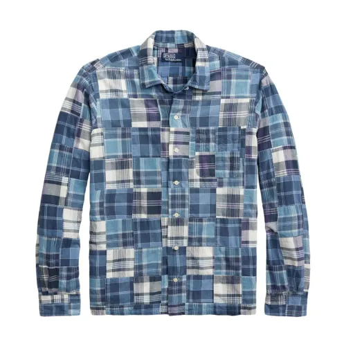 Ralph Lauren , Blue Patchwork Cotton Shirt ,Multicolor male, Sizes: