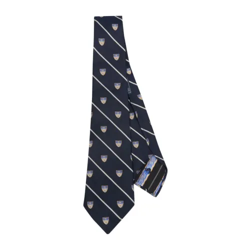 Ralph Lauren , Blue Silk Diagonal Stripe Self-Tie ,Multicolor male, Sizes: ONE