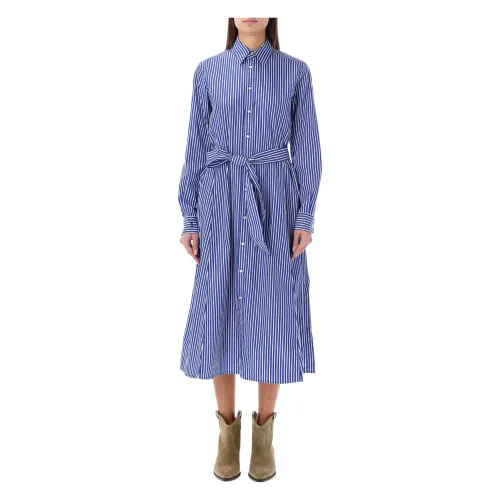 Ralph Lauren , Blue Striped Belted Shirtdress ,Blue female, Sizes:
